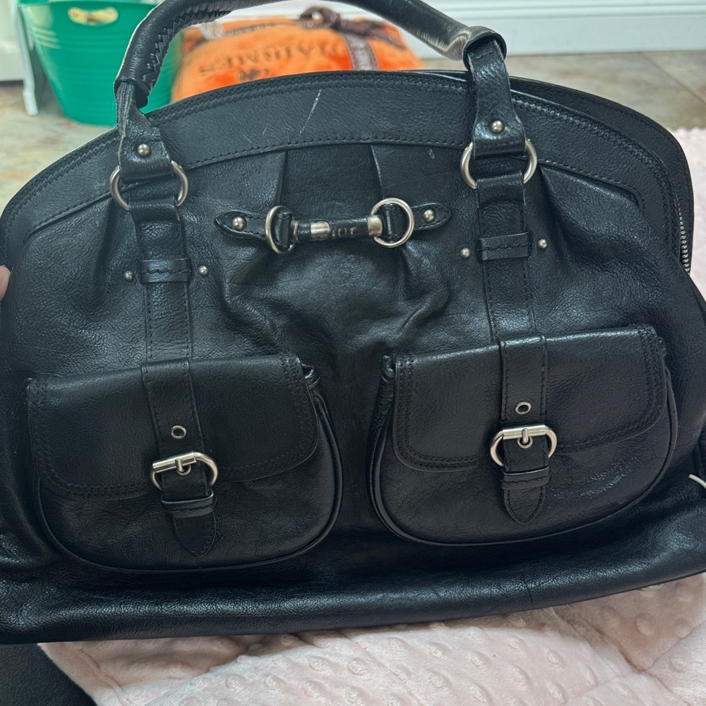Dior Leather Handbag with Buckle Details